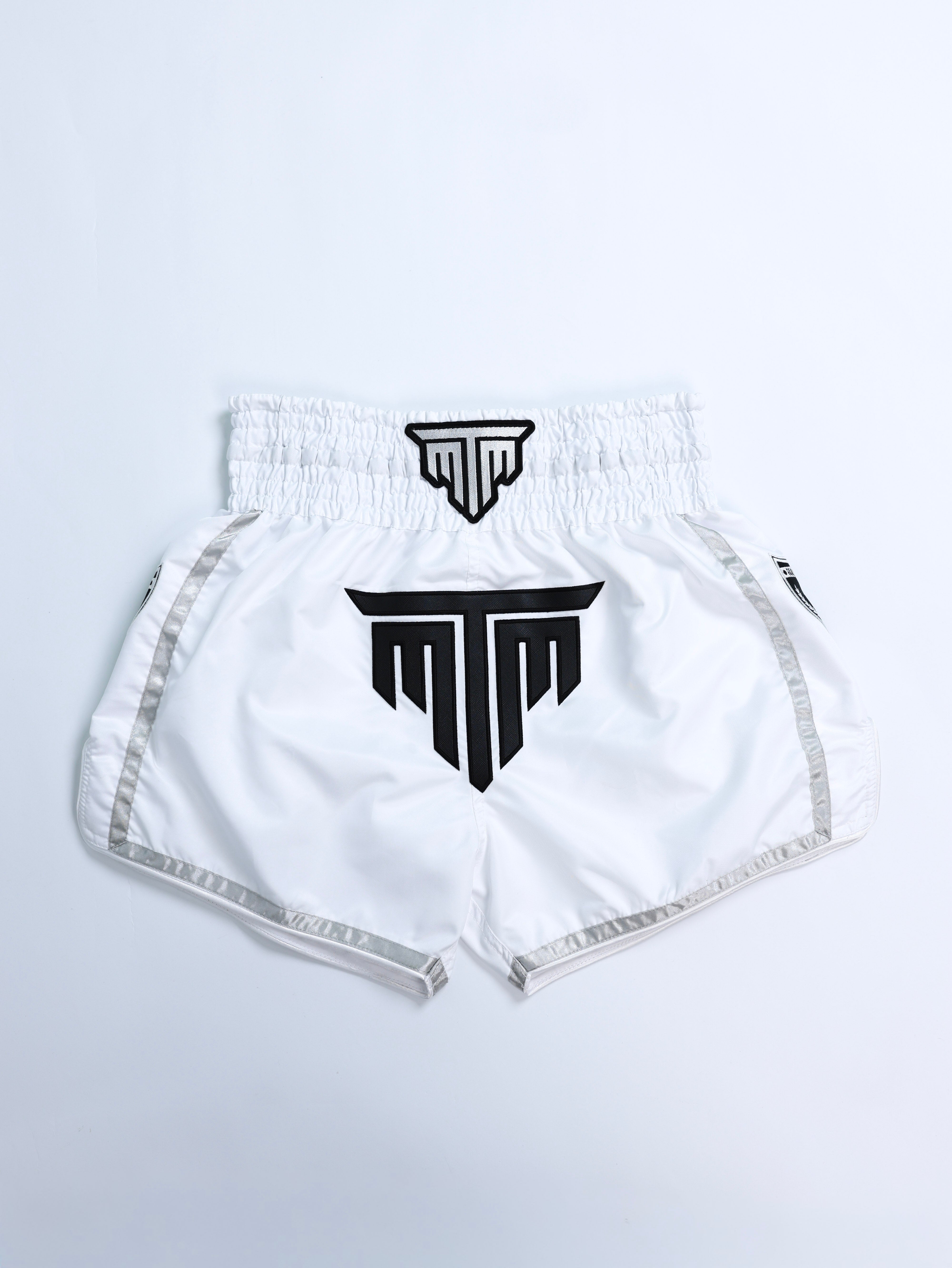 "ESSENTIALS" MUAY THAI SHORTS - WHITE