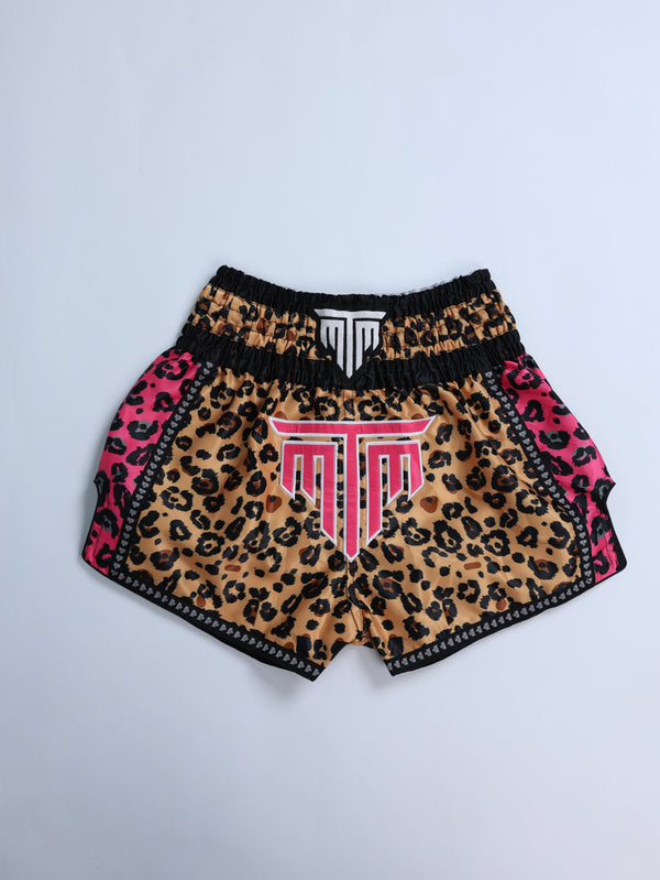 WILDHEART MUAY THAI SHORTS - CHEETAH PINK
