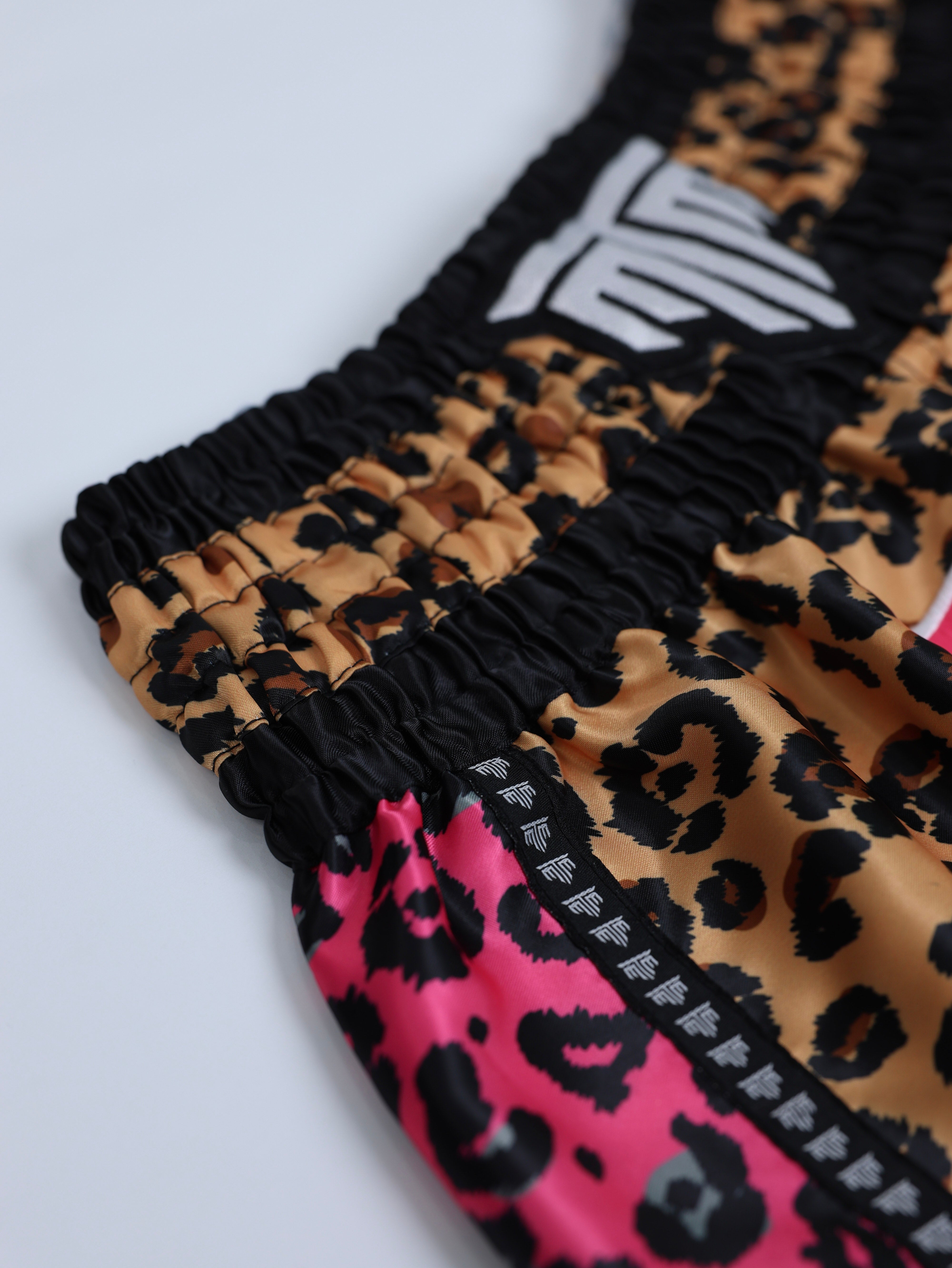 WILDHEART MUAY THAI SHORTS - CHEETAH PINK