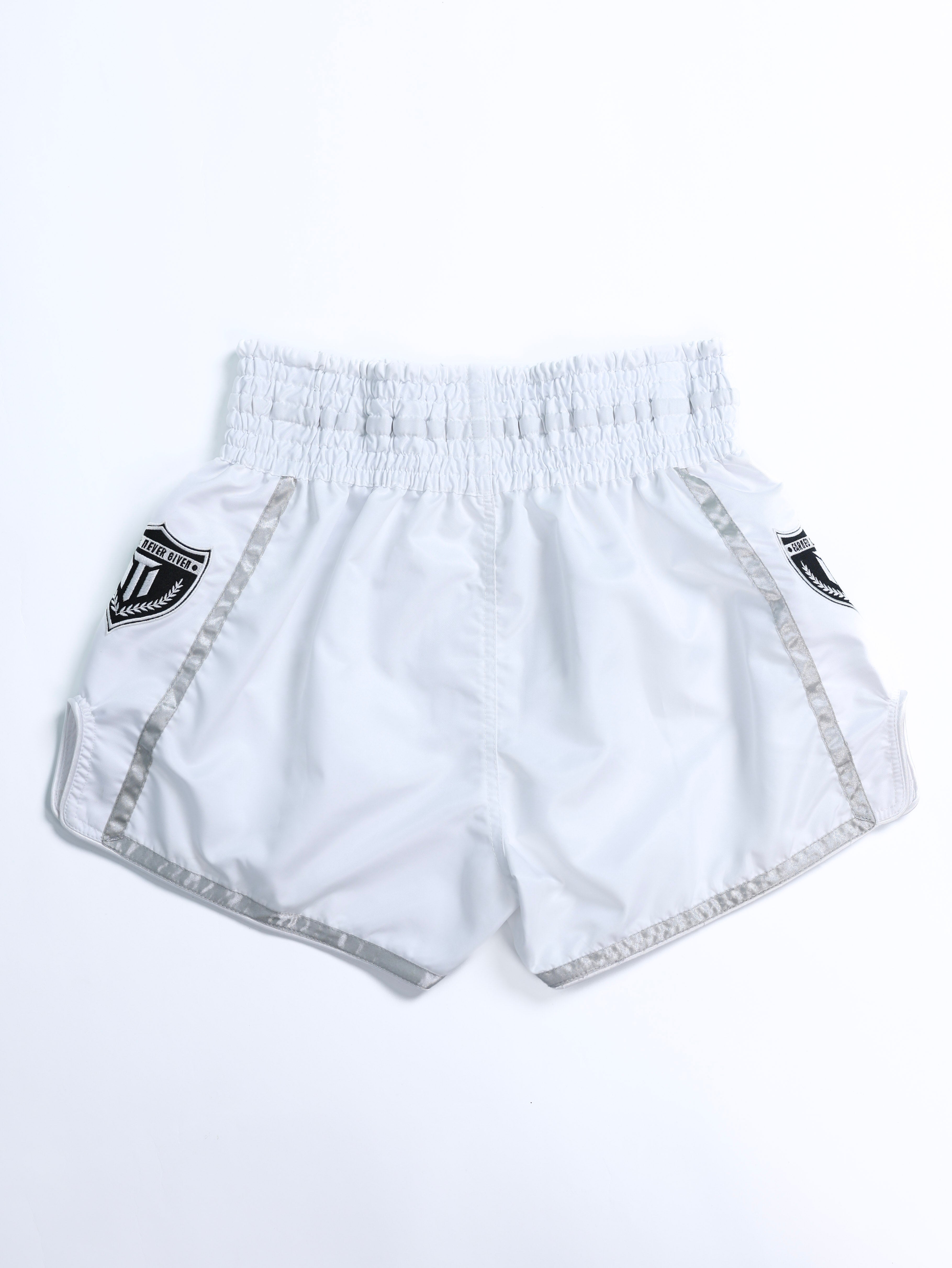 "ESSENTIALS" MUAY THAI SHORTS - WHITE