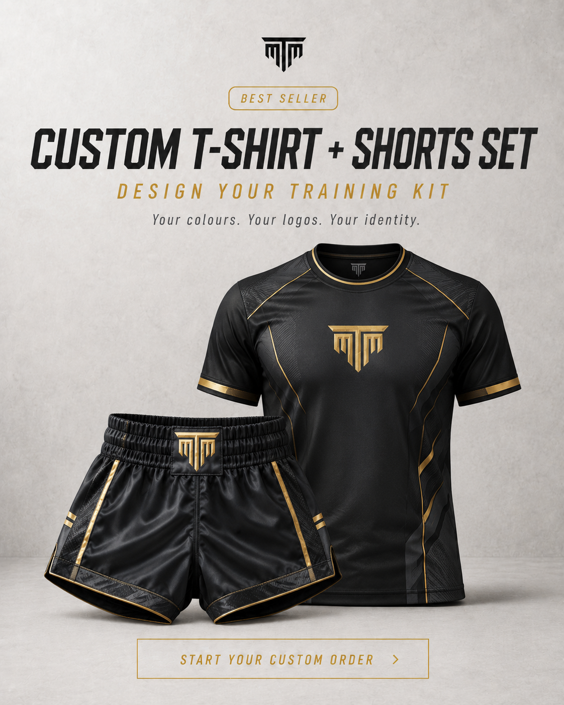 CUSTOM SET | T SHIRT + MUAY THAI SHORTS COMBO