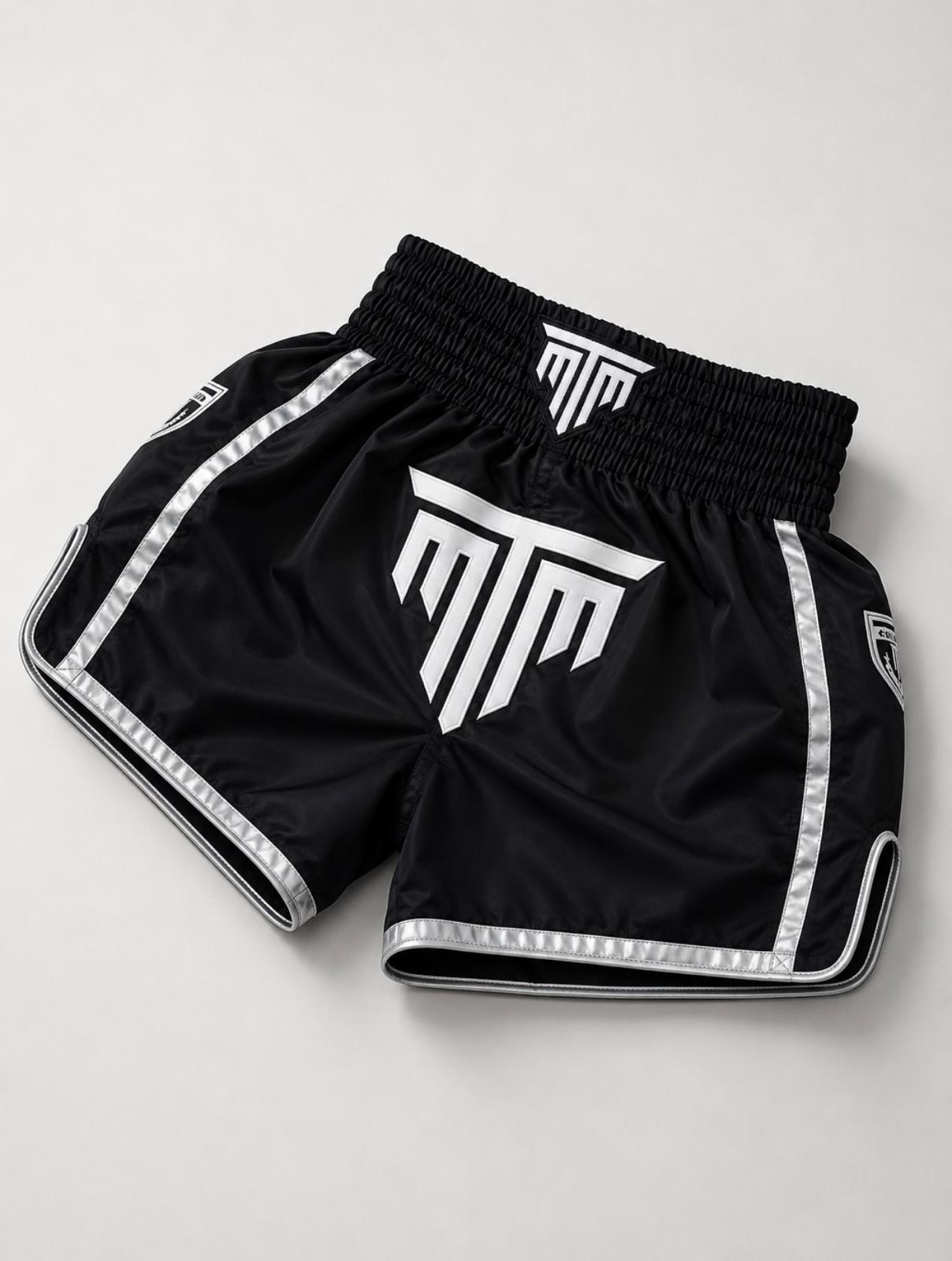 "ESSENTIALS" MUAY THAI SHORTS - BLACK