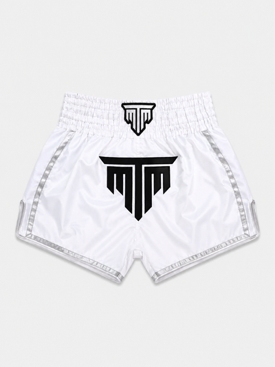 "ESSENTIALS" MUAY THAI SHORTS - WHITE