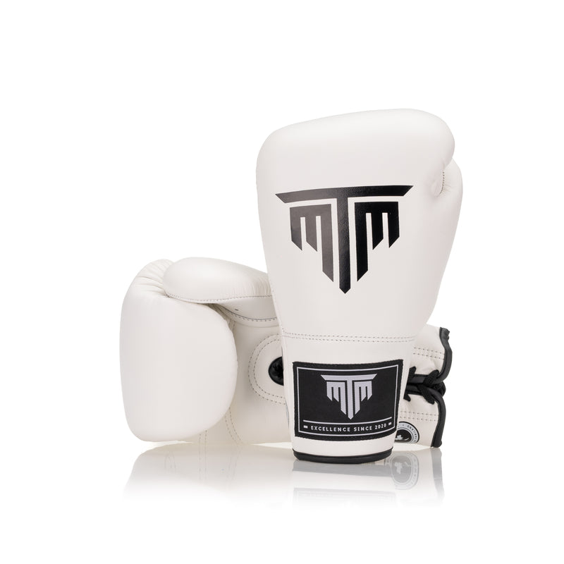 "PRO" SERIES LACE UP BOXING GLOVES - WHITE