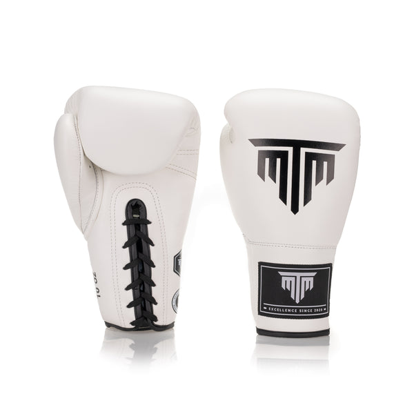 PRO LACE UP BOXING GLOVES - WHITE