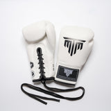 "PRO" SERIES LACE UP BOXING GLOVES - WHITE