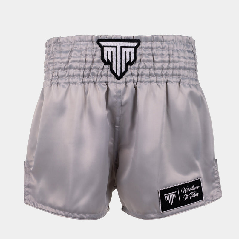 "CLASSIC" MUAY THAI SHORTS - SILVER