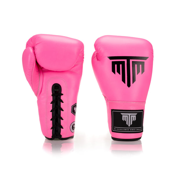 PRO LACE UP BOXING GLOVES - PINK