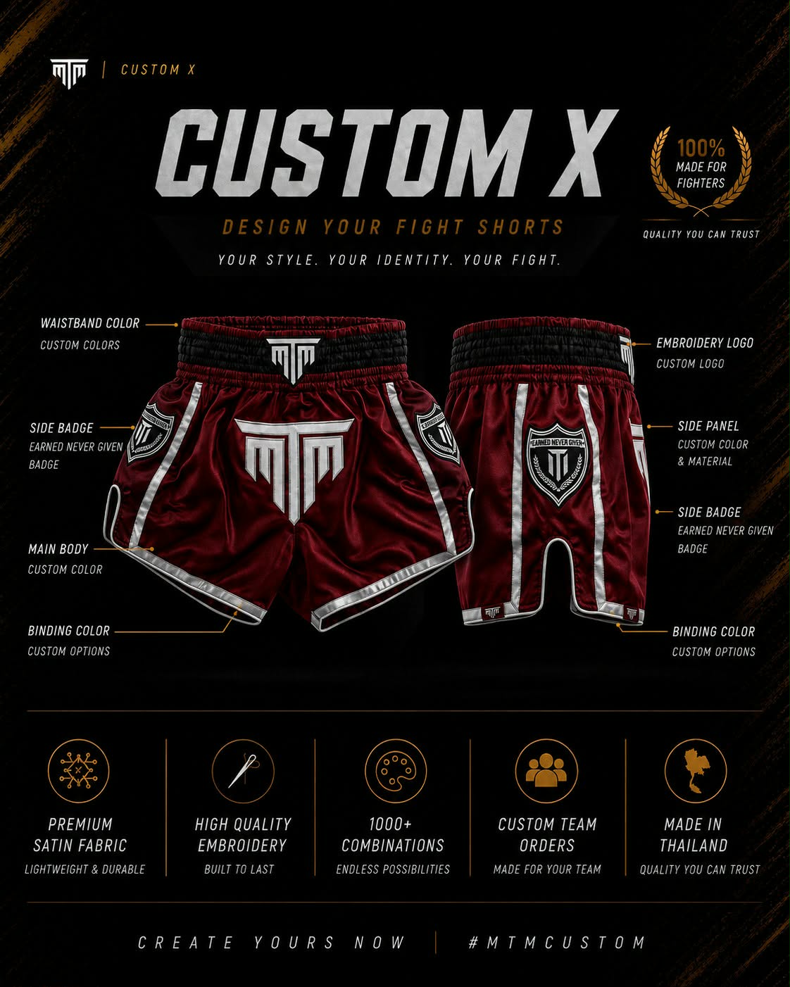 CUSTOM MUAY THAI SHORTS - RETRO STYLE