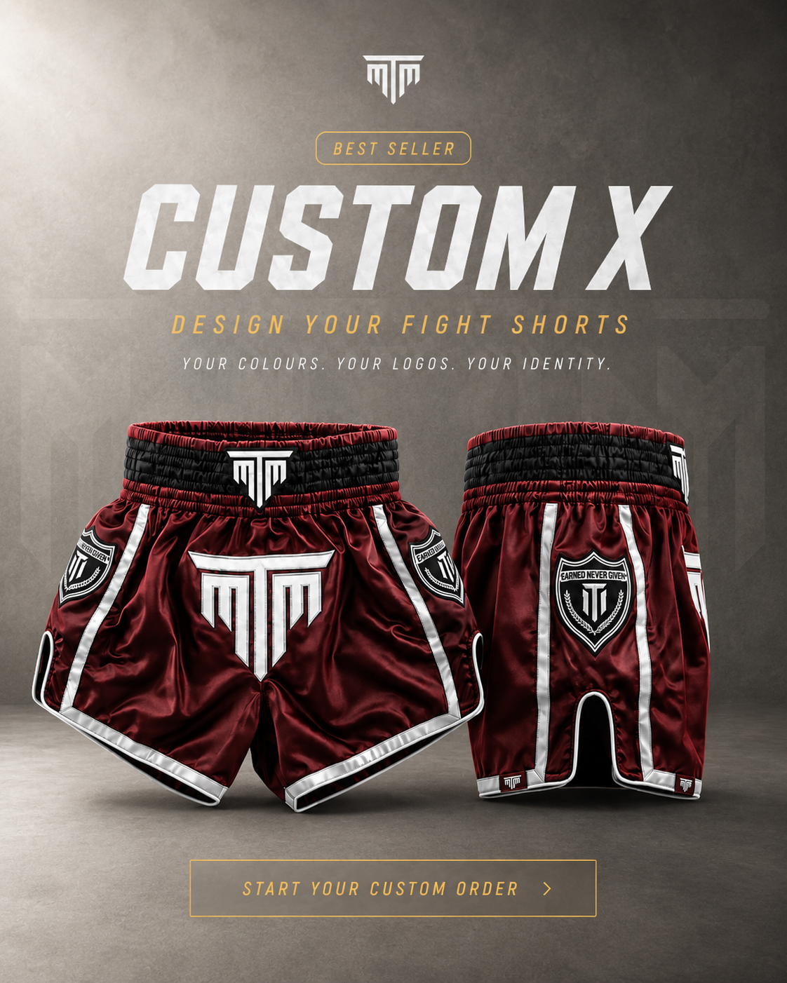 CUSTOM MUAY THAI SHORTS — RETRO STYLE