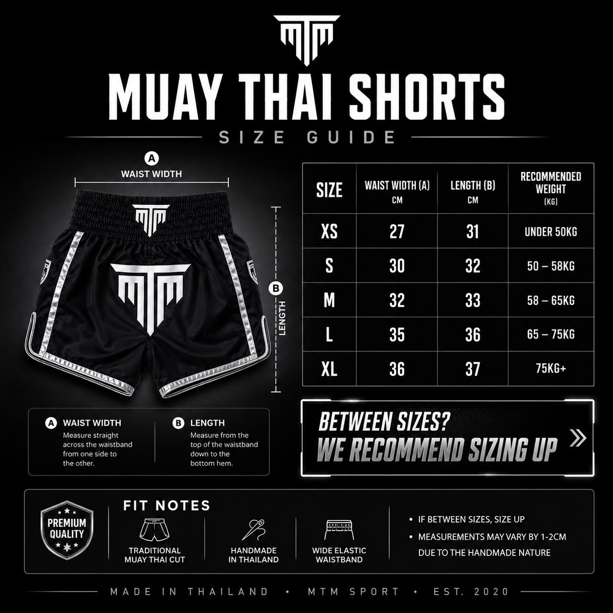 "ESSENTIALS" MUAY THAI SHORTS - WHITE