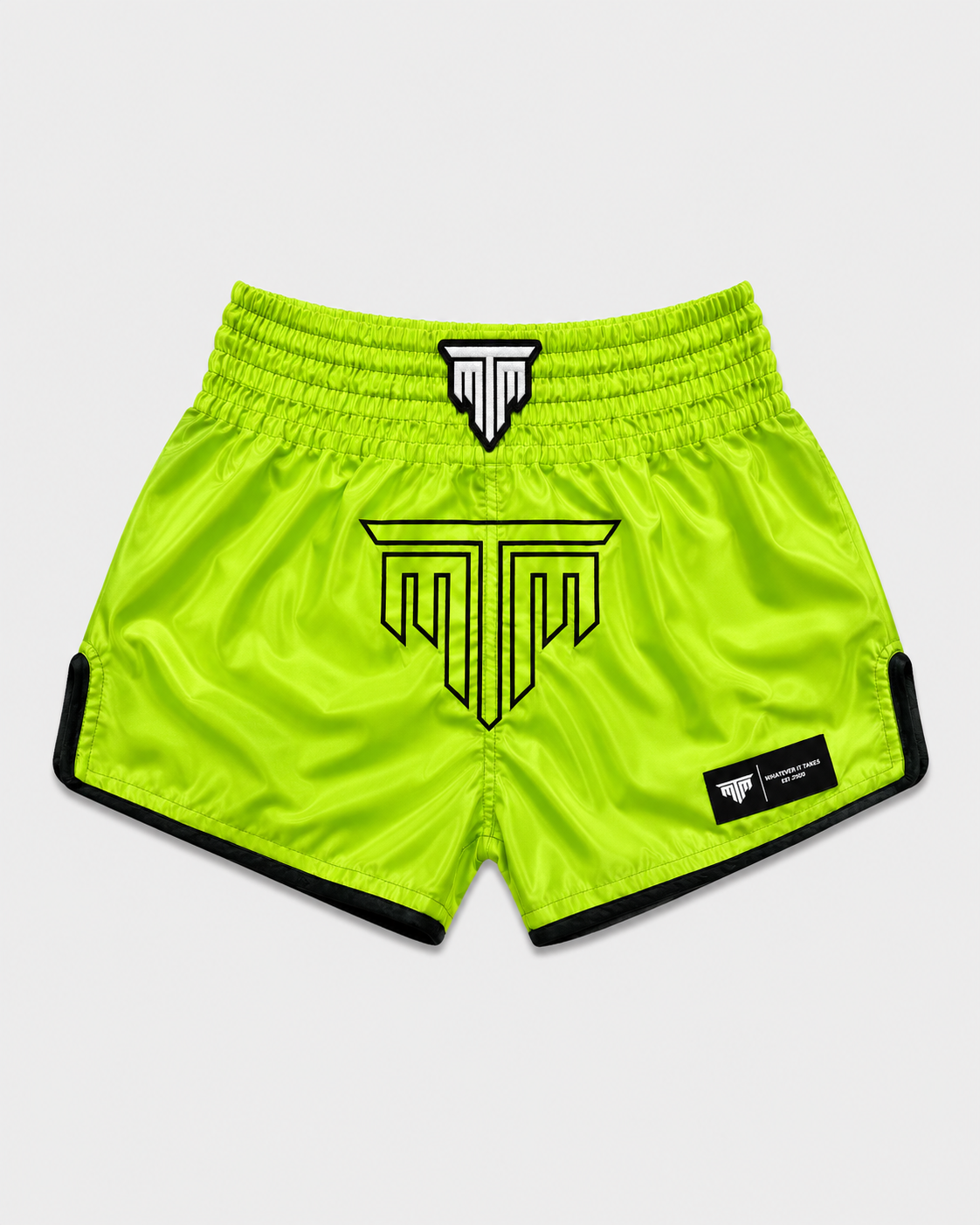 "NEON STRIKE" MUAY THAI SHORTS - LIME GREEN