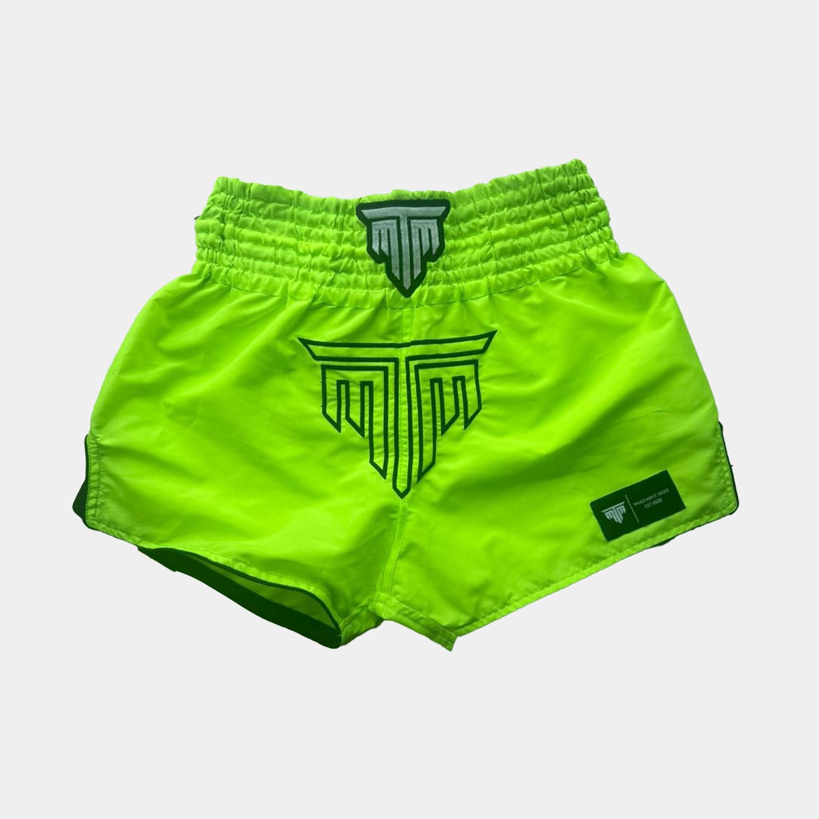"NEON STRIKE" MUAY THAI SHORTS - LIME GREEN