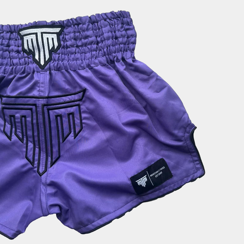 "NEON STRIKE" MUAY THAI SHORTS - PURPLE