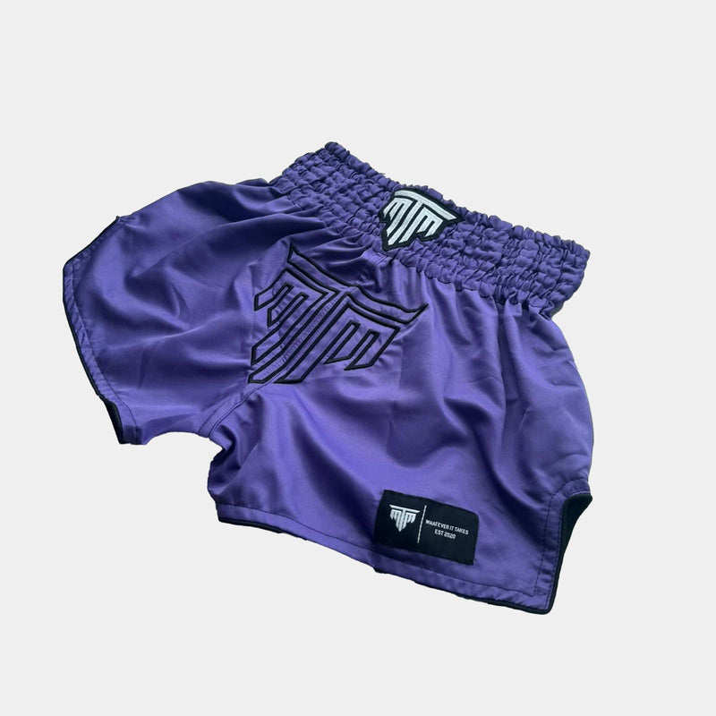 "NEON STRIKE" MUAY THAI SHORTS - PURPLE