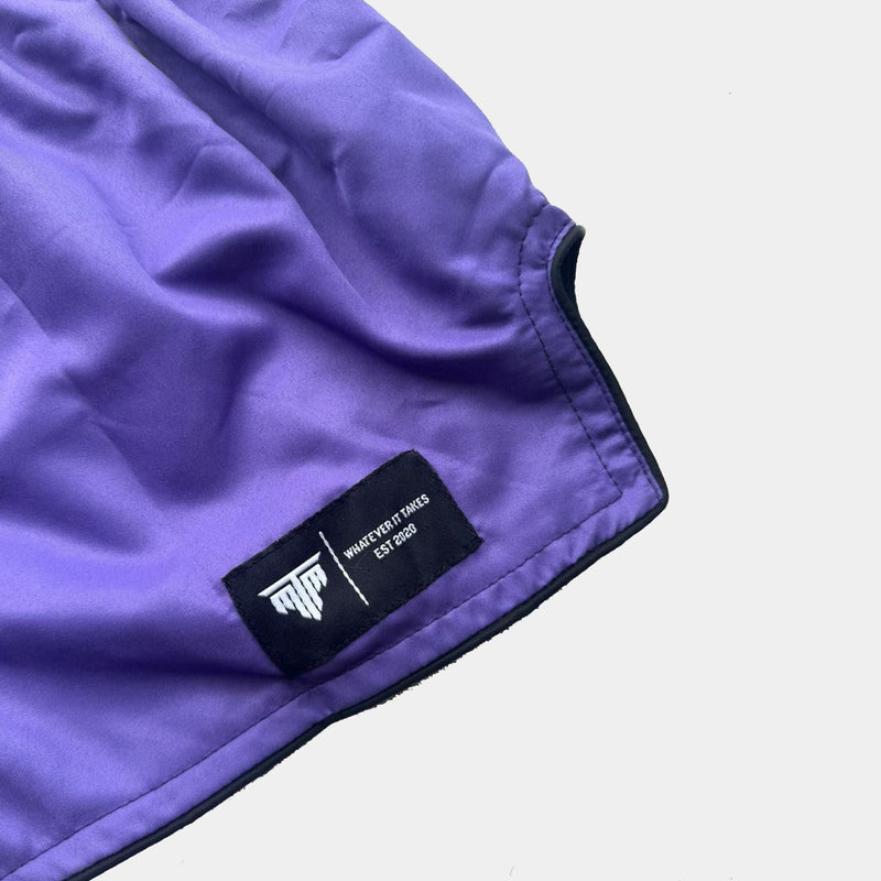 "NEON STRIKE" MUAY THAI SHORTS - PURPLE