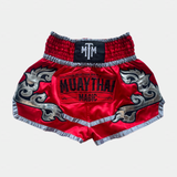 "AUTHENTIC" MUAY THAI SHORTS - RED 
